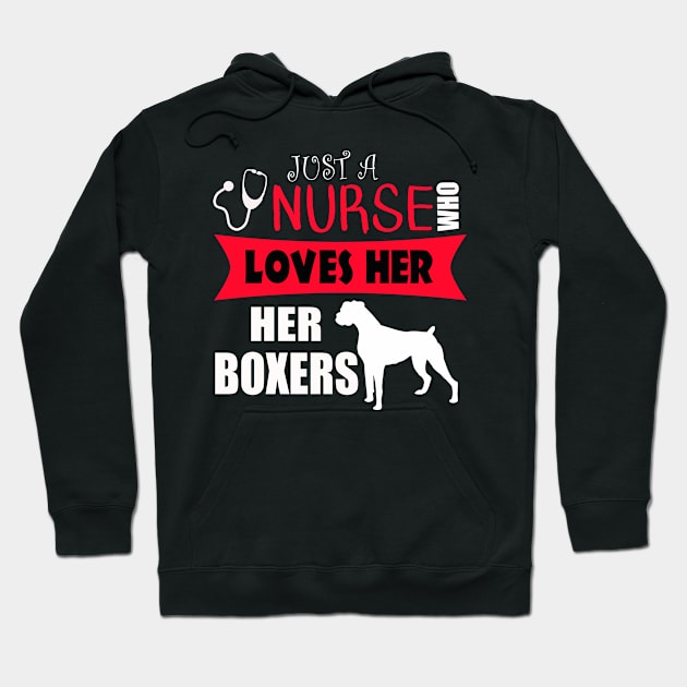 Nurse Who Loves Her Boxer Dogs Hoodie by 3QuartersToday